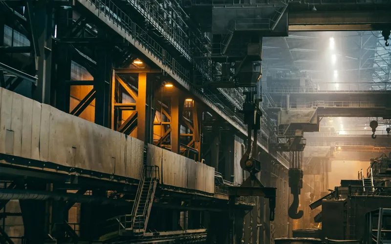 Interior of a large industrial production facility